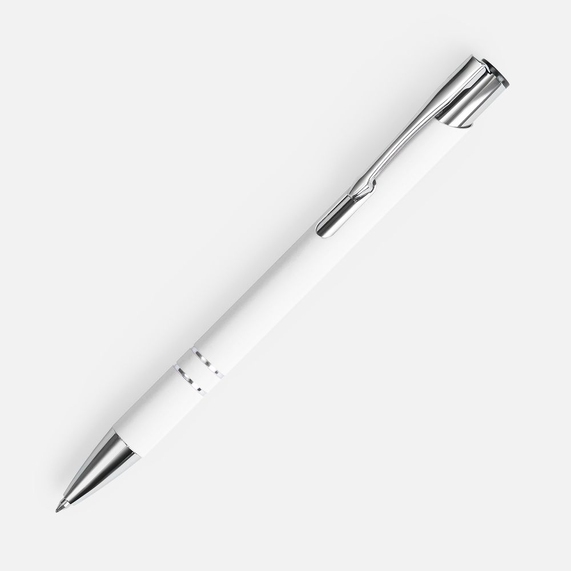 [Ручка шариковая Keskus Soft Touch, белая]