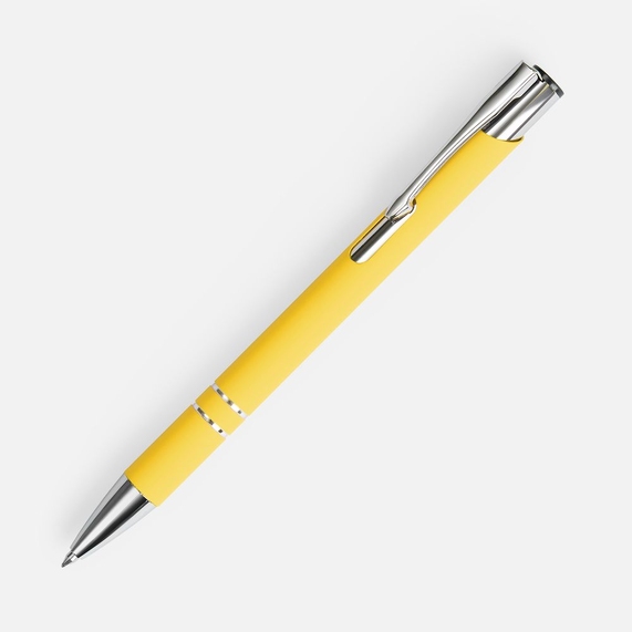 [Ручка шариковая Keskus Soft Touch, желтая]