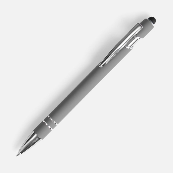 [Ручка шариковая Pointer Soft Touch со стилусом, серая]