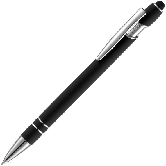 [Ручка шариковая Pointer Soft Touch со стилусом, черная]