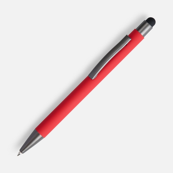 [Ручка шариковая Atento Soft Touch со стилусом, красная]