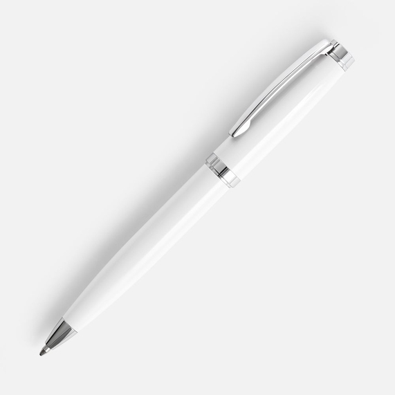 [Ручка шариковая Letra Chrome, глянцевая, белая]