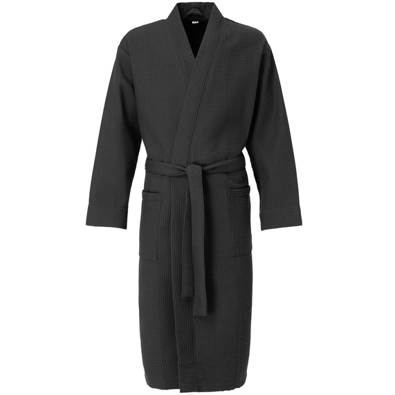 [Халат вафельный Kimono, черный, размер XL/XXL]