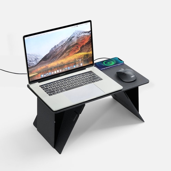 [Складной стол для ноутбука с беспроводной зарядкой Kickstand Table, серый]