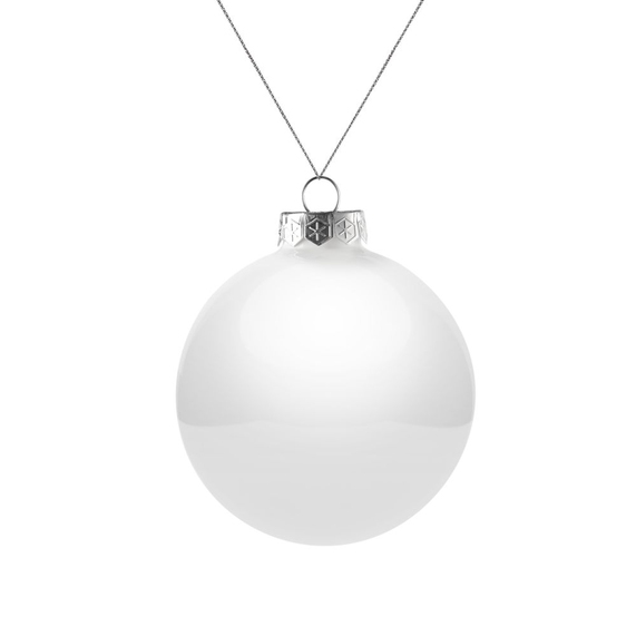 [Оформительский шар Finery, 8 см, глянцевый белый]