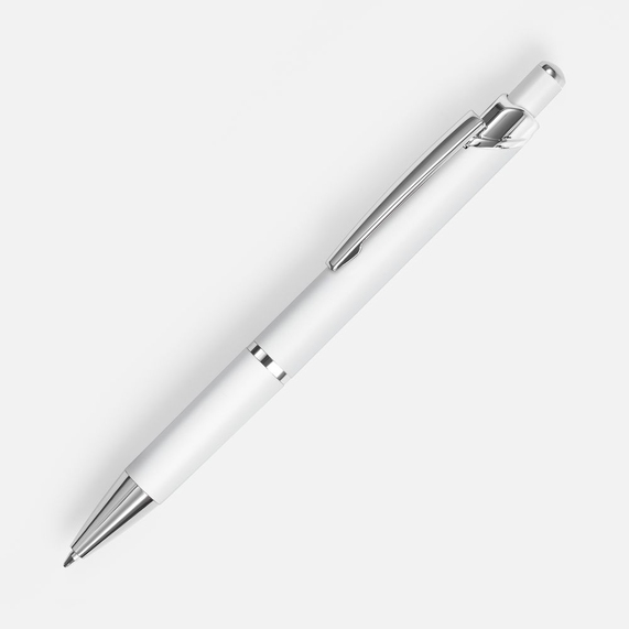 [Ручка шариковая Chromos Soft Touch, белая]