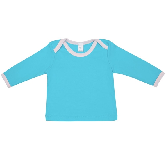 [Футболка детская с длинным рукавом Baby Prime, бирюзовая с розовым, 80 см]