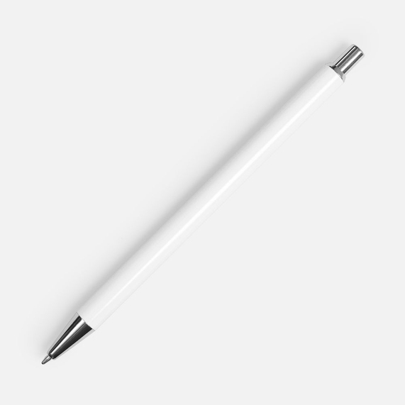 [Ручка шариковая Slim Beam, белая]