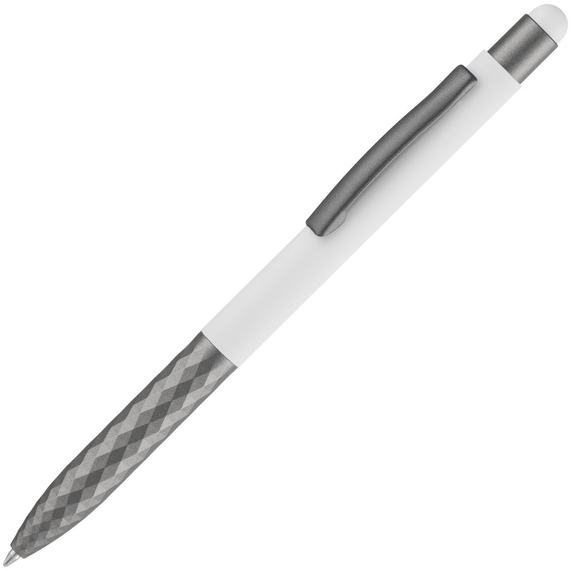 [Ручка шариковая Digit Soft Touch со стилусом, белая]