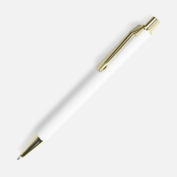 [Ручка шариковая Lobby Soft Touch Gold, белая]