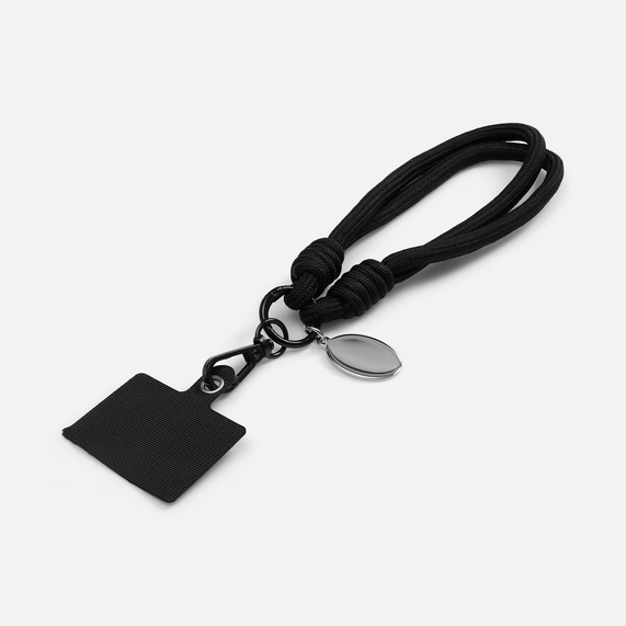 [Брелок-браслет с держателем для телефона Solmu, черный]