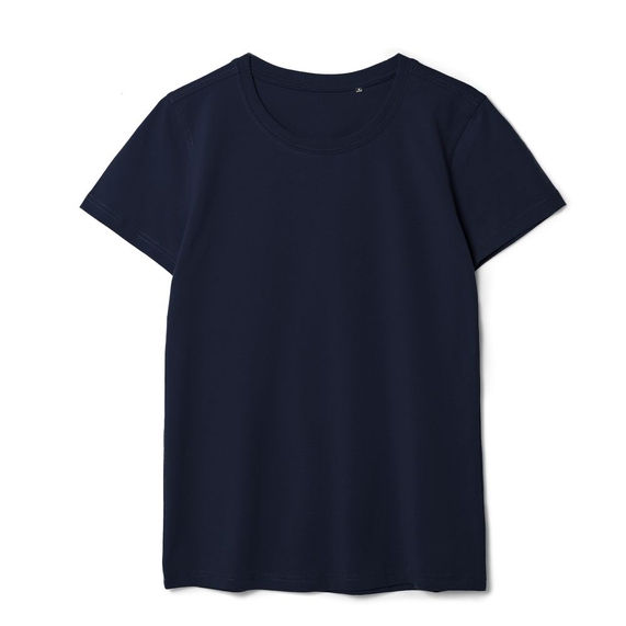 [Футболка женская T-bolka Stretch Lady, темно-синяя (navy), размер M]
