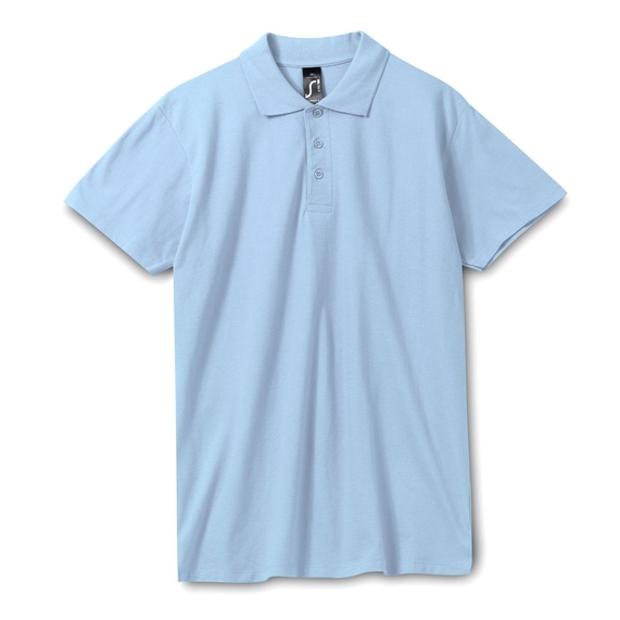 [Рубашка поло мужская Spring 210 голубая, размер XXL]