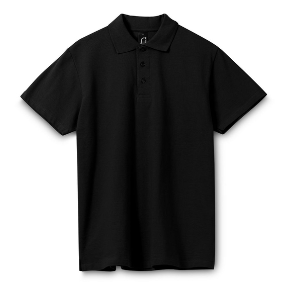 [Рубашка поло мужская Spring 210 черная, размер XXL]