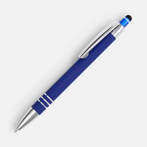[Ручка шариковая Sansen Soft Touch со стилусом, синяя]