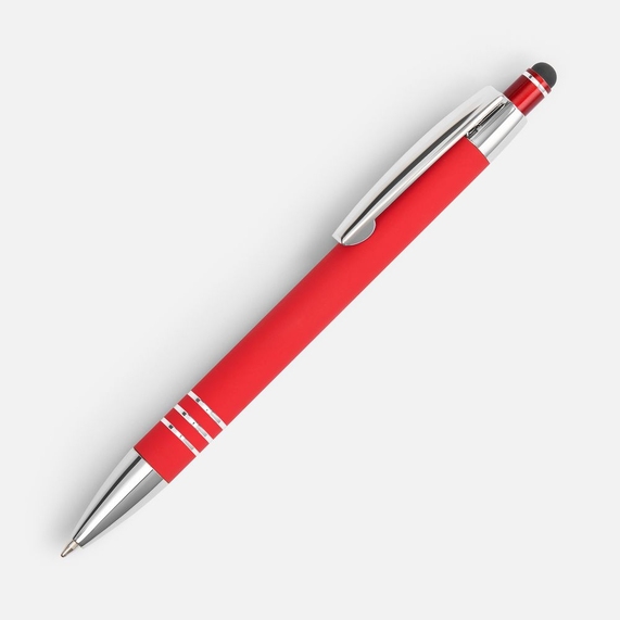 [Ручка шариковая Sansen Soft Touch со стилусом, красная]