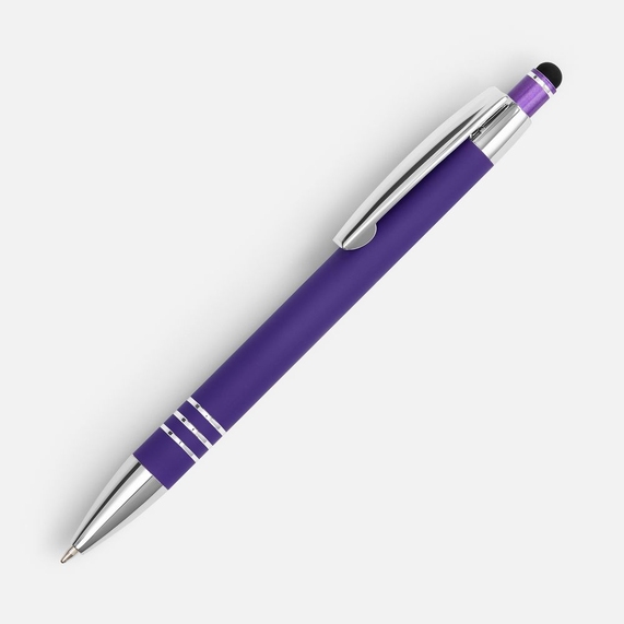 [Ручка шариковая Sansen Soft Touch со стилусом, фиолетовая]