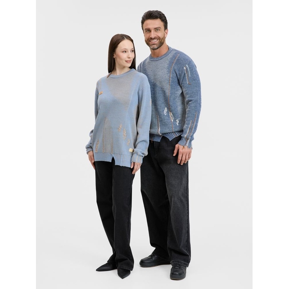 [Джемпер Denim свободного силуэта на заказ, полушерсть, размер XS]