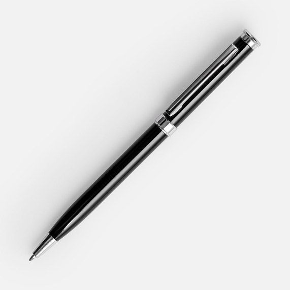 [Ручка шариковая Finn Chrome, черная]