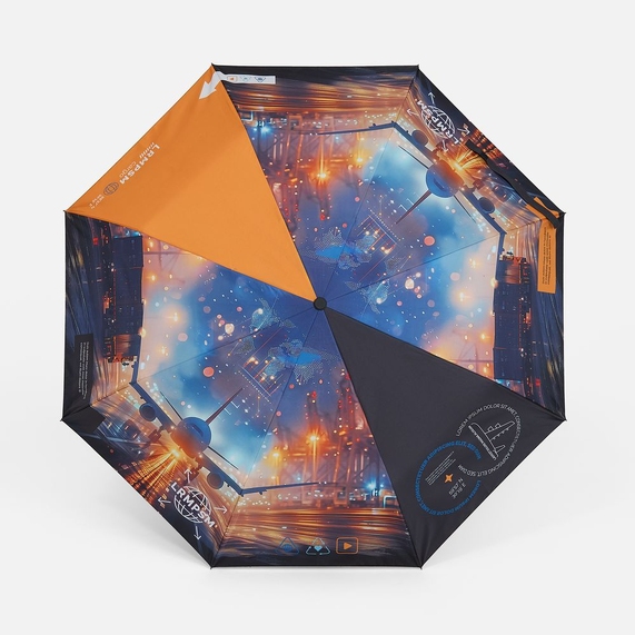 [Зонт складной Monsoon с полной запечаткой купола снаружи на заказ]