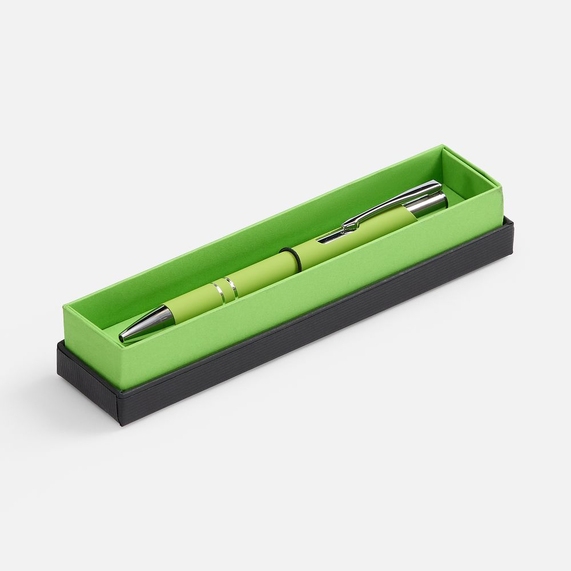 [Ручка шариковая Keskus Soft Touch в футляре, зеленое яблоко]