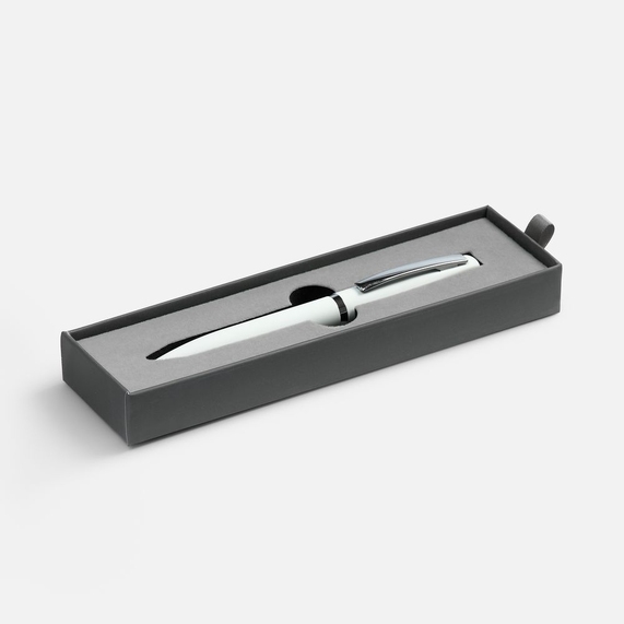 [Ручка шариковая Bolt Soft Touch в футляре, белая]