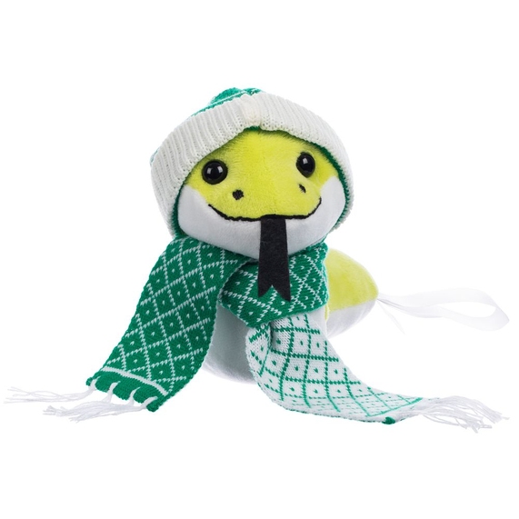 [Мягкая игрушка Baby Snake Right, в зеленом шарфике и шапочке]