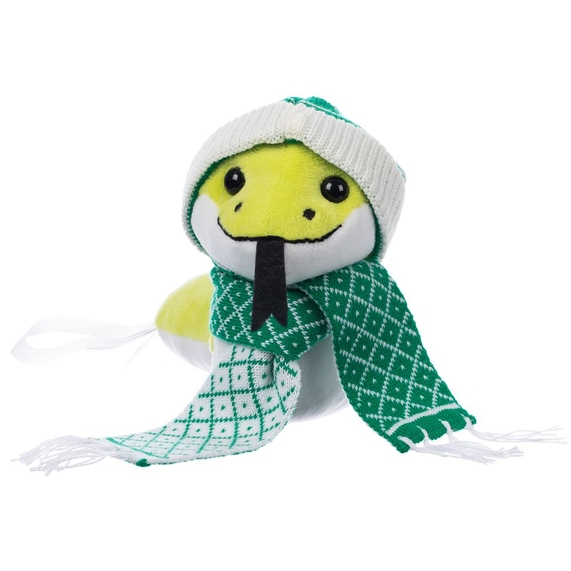 [Мягкая игрушка Baby Snake Left, в зеленом шарфике и шапочке]