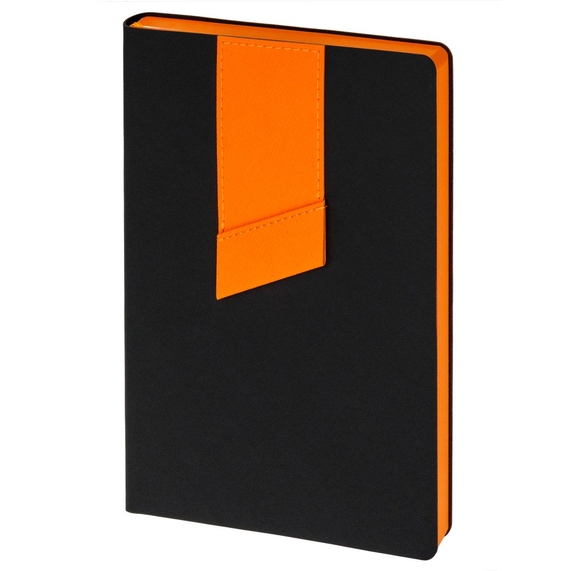 [Ежедневник Bookmark, недатированный, черный с оранжевым]