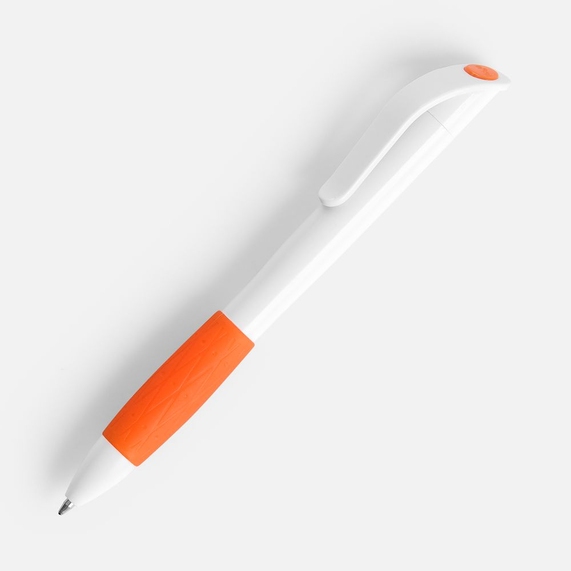 [Ручка шариковая Grip, белая с оранжевым]