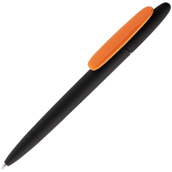 [Ручка шариковая Prodir DS5 TRR-P Soft Touch, черная с оранжевым]