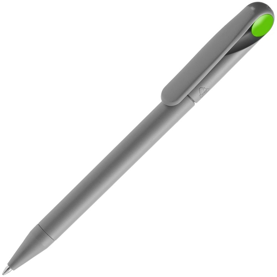 [Ручка шариковая Prodir DS1 TMM Dot, серая с ярко-зеленым]