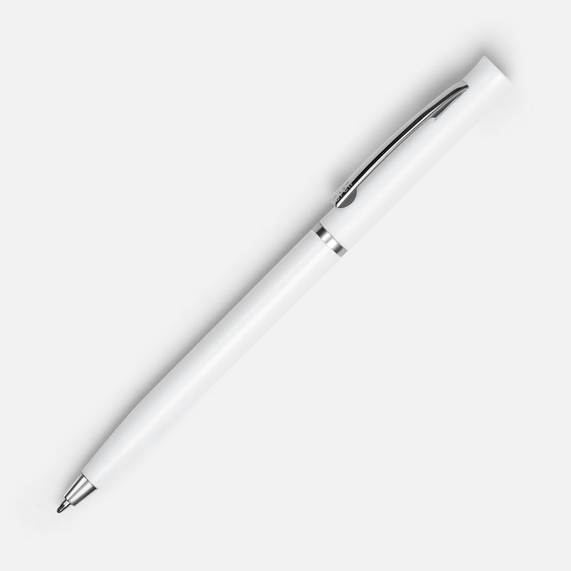 [Ручка шариковая Euro Chrome, белая]