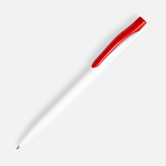 [Ручка шариковая Pin, белая с красным]