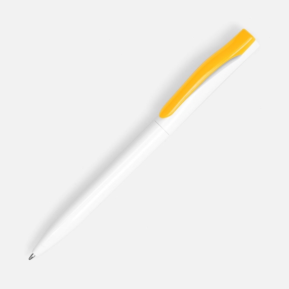 [Ручка шариковая Pin, белая с желтым]