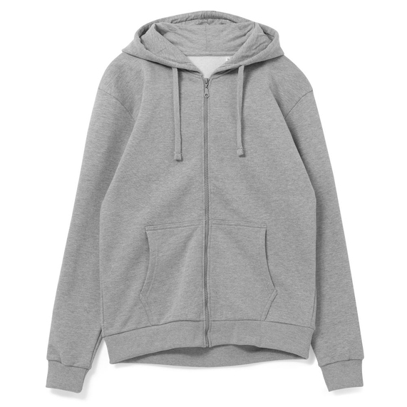 [Толстовка на молнии с капюшоном Unit Siverga Heavy серый меланж, размер 4XL]