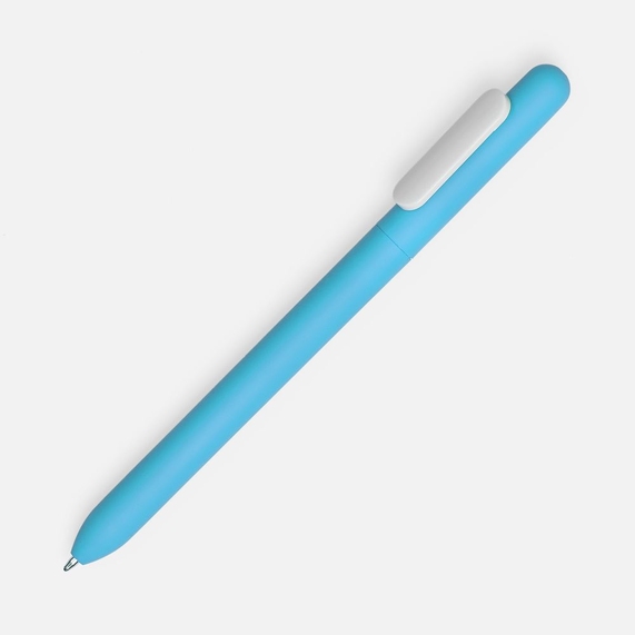 [Ручка шариковая Swiper Soft Touch, голубая с белым]