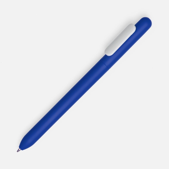[Ручка шариковая Swiper Soft Touch, синяя с белым]