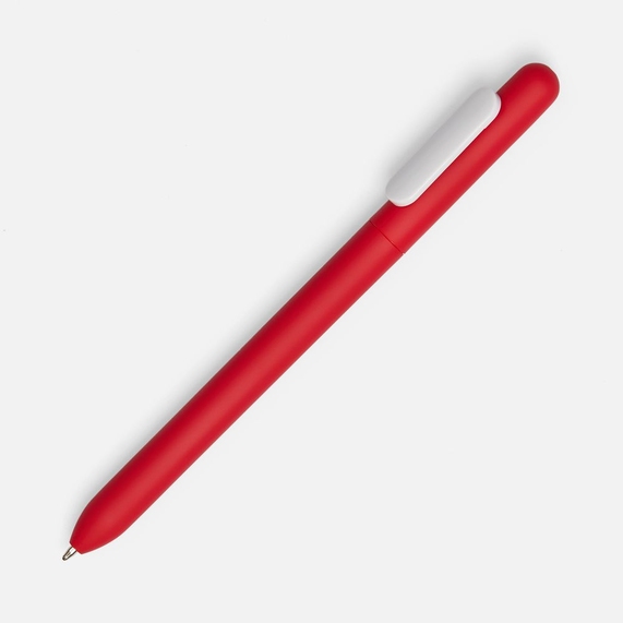 [Ручка шариковая Swiper Soft Touch, красная с белым]