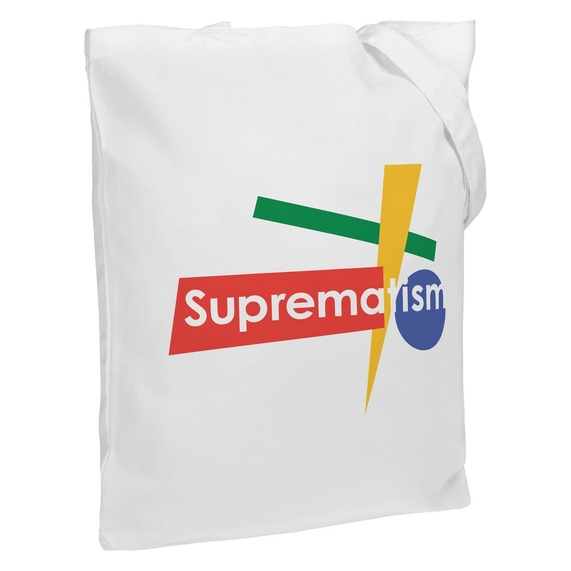 [Холщовая сумка Suprematism, молочно-белая]