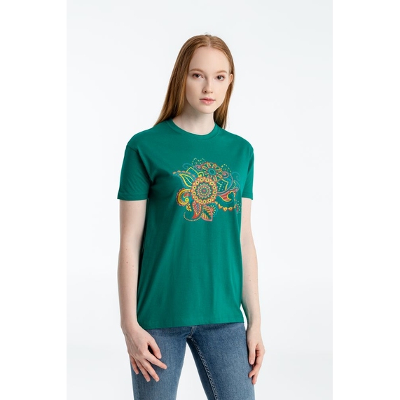 [Футболка «Узор», зеленая, размер XXL]