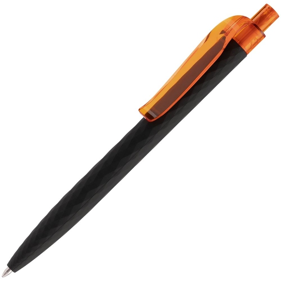 [Ручка шариковая Prodir QS01 PRT-T Soft Touch, черная с оранжевым]