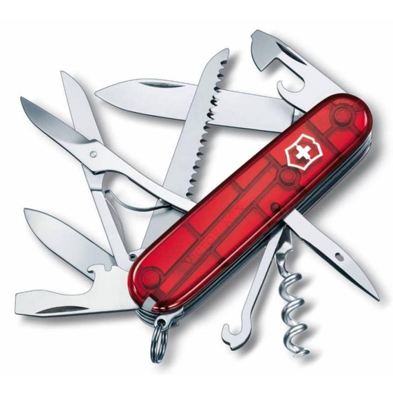 [Офицерский нож Huntsman 91, прозрачный красный]