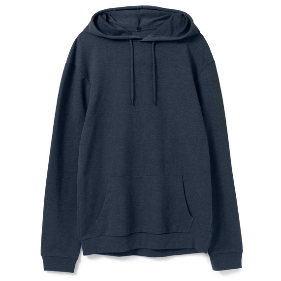 [Толстовка с капюшоном унисекс Hoodie, синий меланж, размер L]