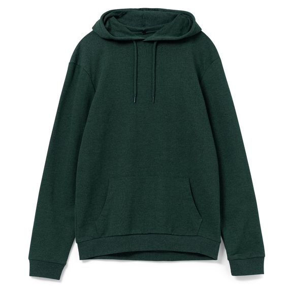 [Толстовка с капюшоном унисекс Hoodie, темно-зеленый меланж, размер XS]