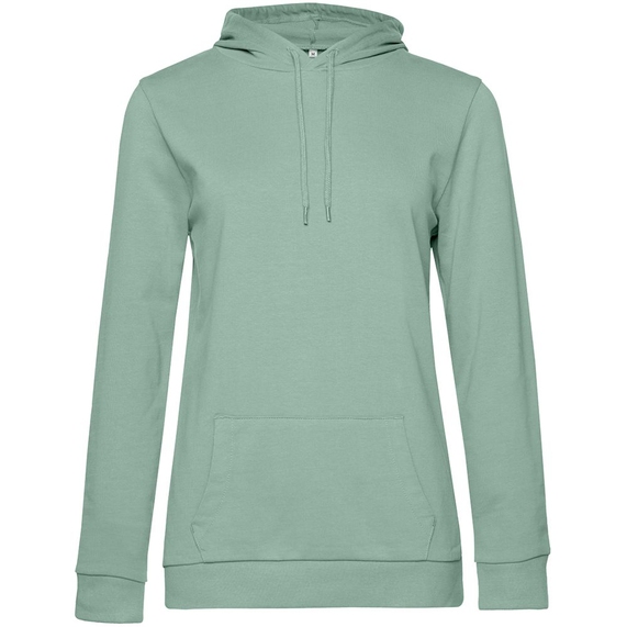 [Толстовка с капюшоном женская Hoodie, серо-зеленая, размер XXL]
