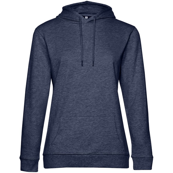 [Толстовка с капюшоном женская Hoodie, синий меланж, размер XL]