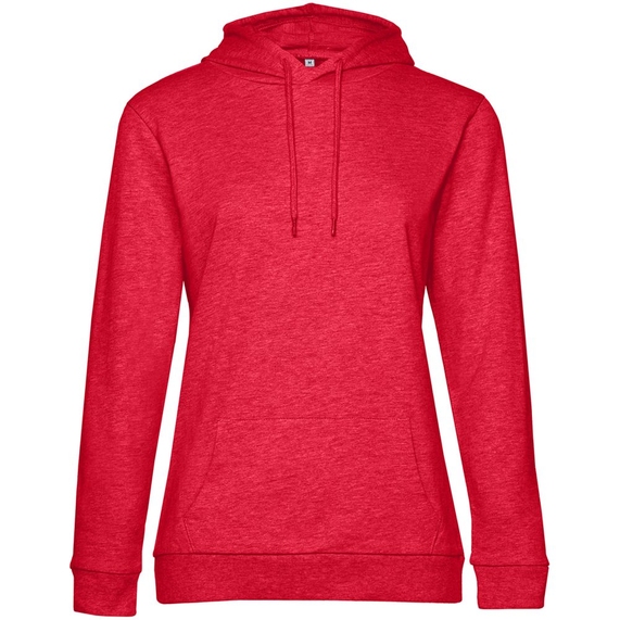 [Толстовка с капюшоном женская Hoodie, красный меланж, размер L]
