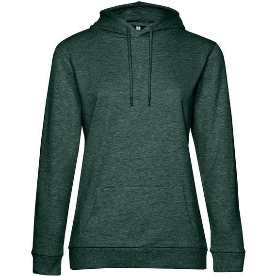 [Толстовка с капюшоном женская Hoodie, темно-зеленый меланж, размер XXL]
