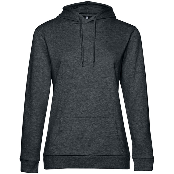 [Толстовка с капюшоном женская Hoodie, серый меланж (антрацит), размер XL]